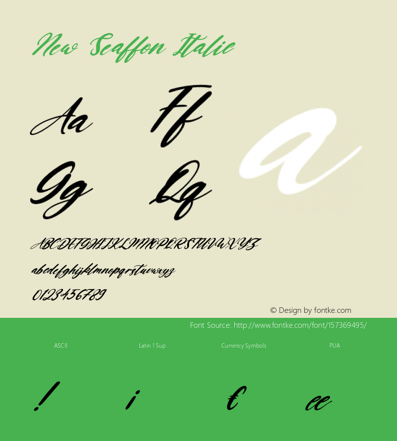 New Seaffon Italic Version 1.00;November 26, 2020;FontCreator 12.0.0.2563 64-bit图片样张