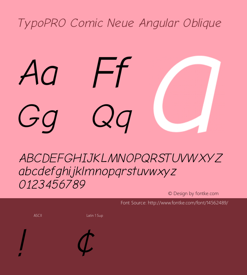 TypoPRO Comic Neue Angular Oblique Version 1.000图片样张