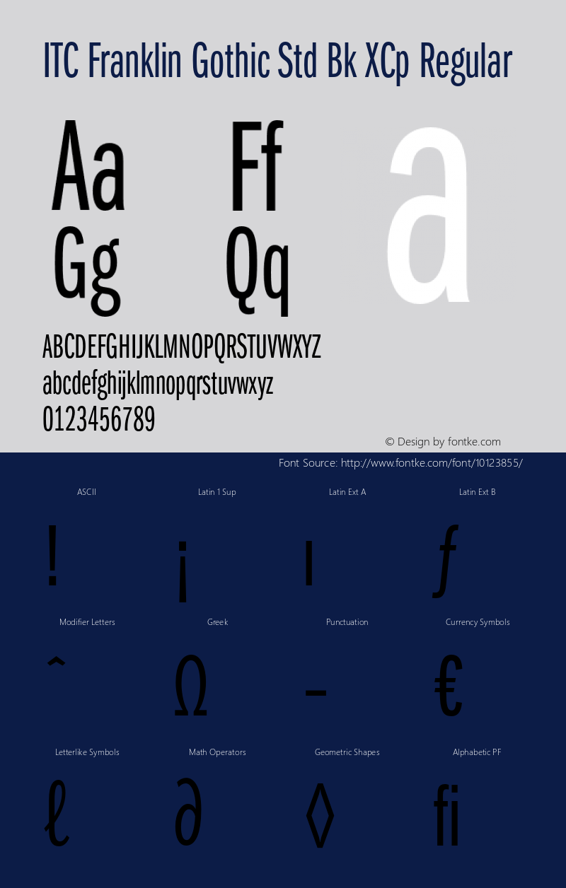 ITC Franklin Gothic Std Bk XCp Regular Version 1.047;PS 001.000;Core 1.0.38;makeotf.lib1.6.5960图片样张