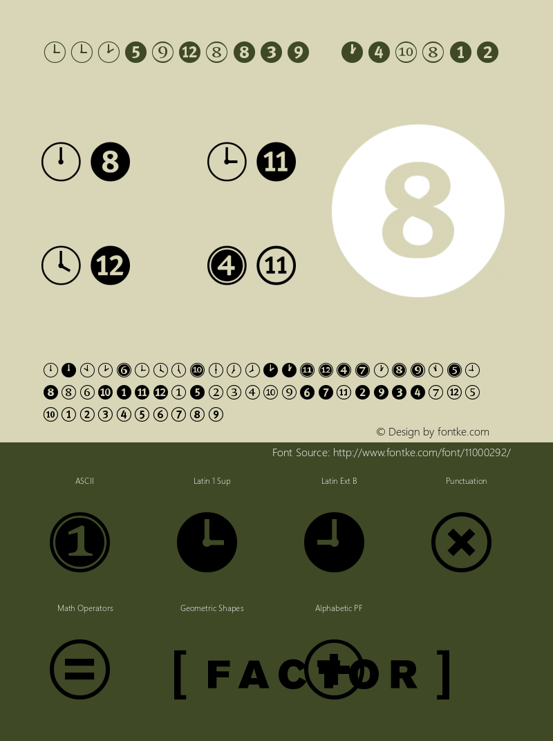 FFDingbats Number Version 001.000图片样张