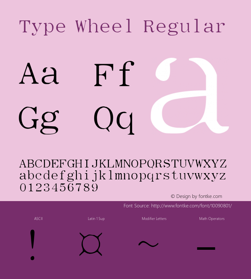 Type Wheel Regular Freeware图片样张