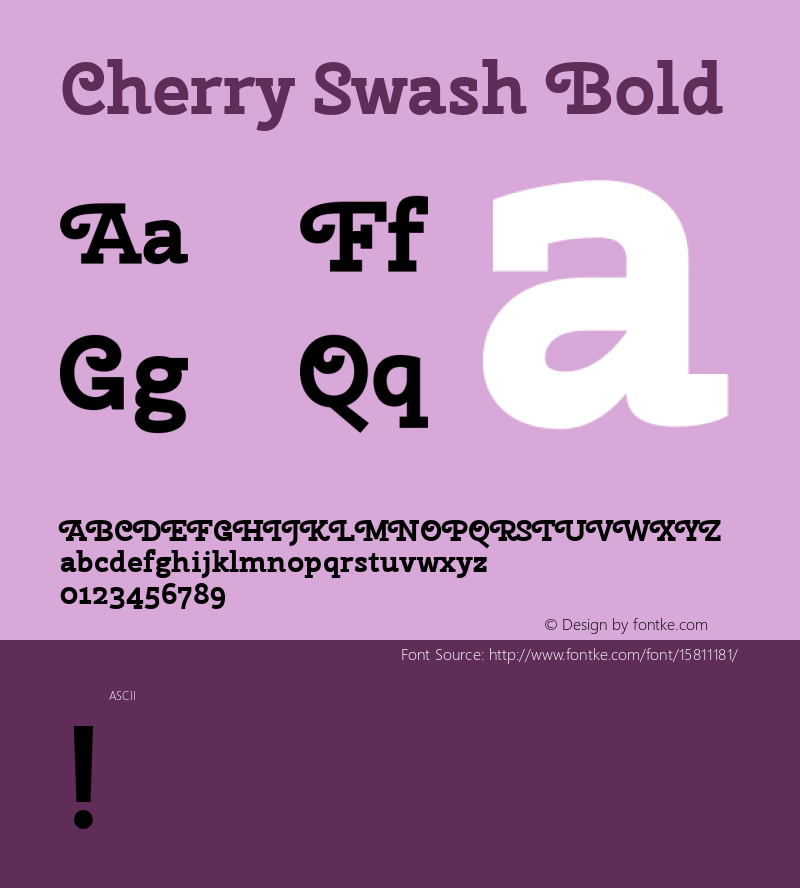Cherry Swash Bold Version 1.001; ttfautohint (v1.4.1)图片样张