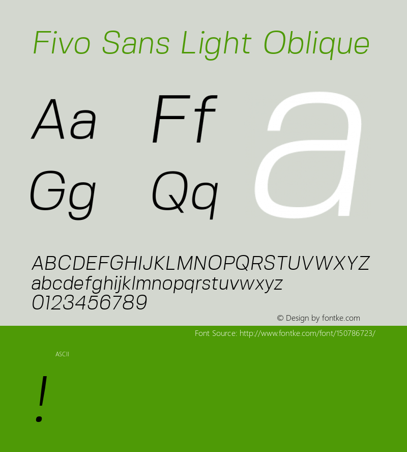 FivoSans-LightOblique 1.0; ttfautohint (v1.4.1)图片样张