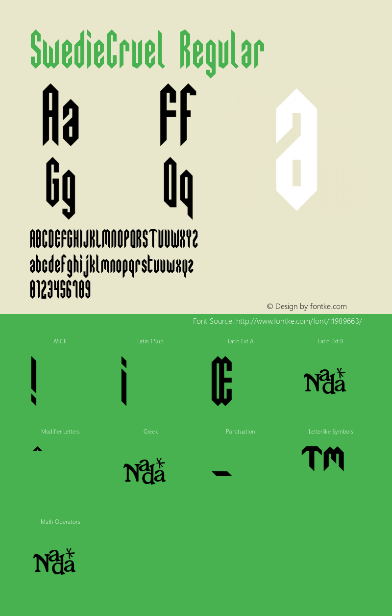 SwedieCruel Regular 3.0 - 8/01/99图片样张