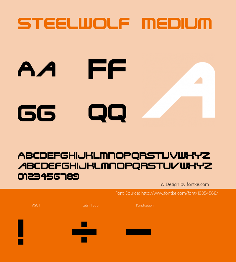 SteelWolf Medium Macromedia Fontographer 4.1.2 9/17/96图片样张