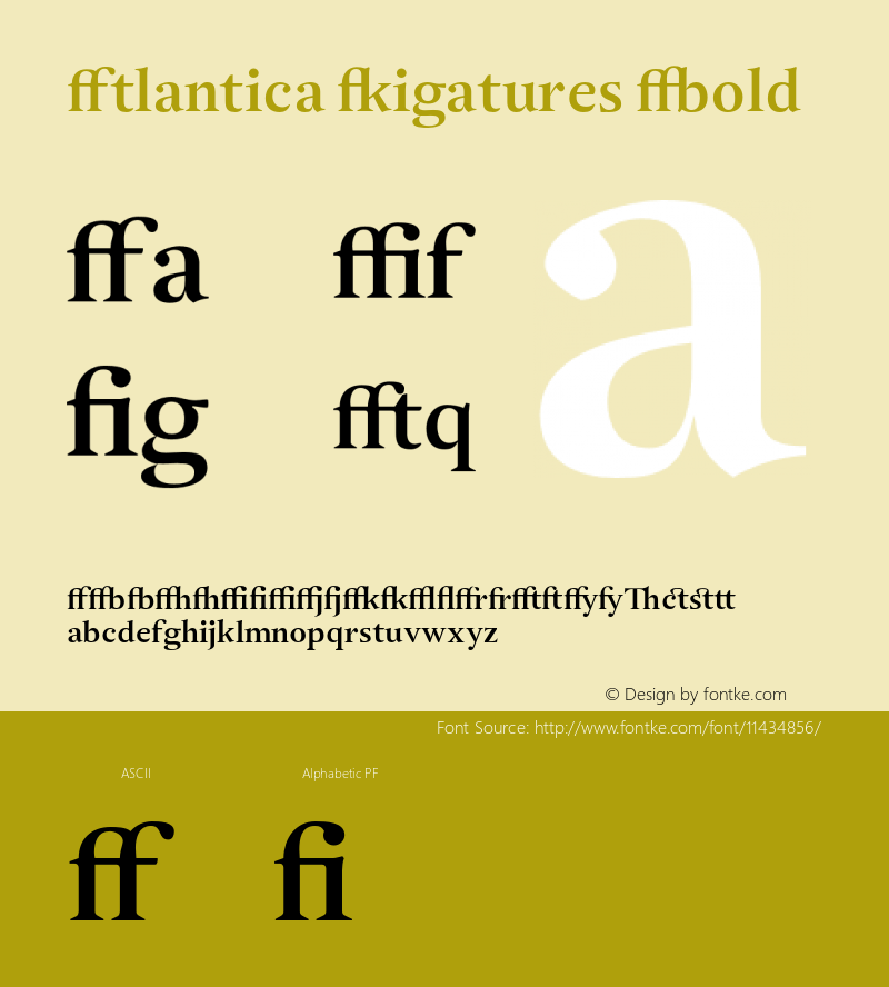 Atlantica Ligatures Bold Version 1.000;PS 001.000;hotconv 1.0.38图片样张