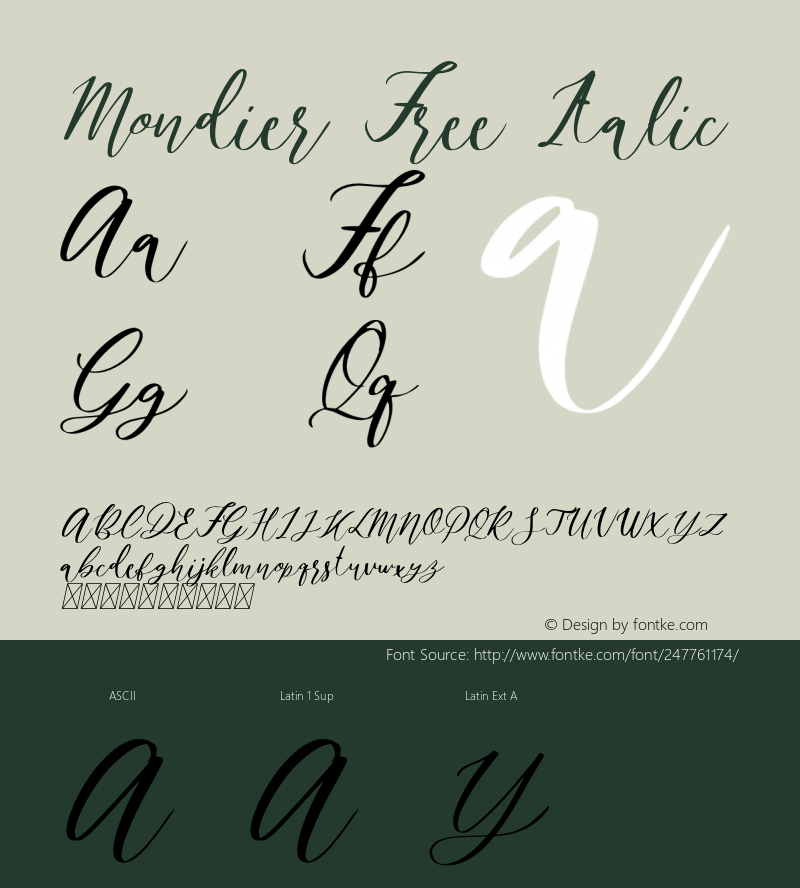 MondierFree-Italic Version 1.000图片样张