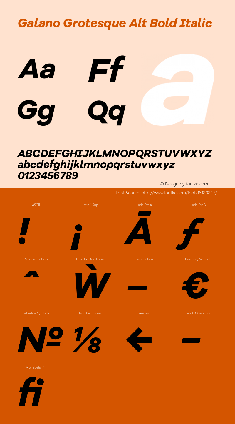 Galano Grotesque Alt Bold Italic Version 1.000;PS 001.001;hotconv 1.0.56图片样张