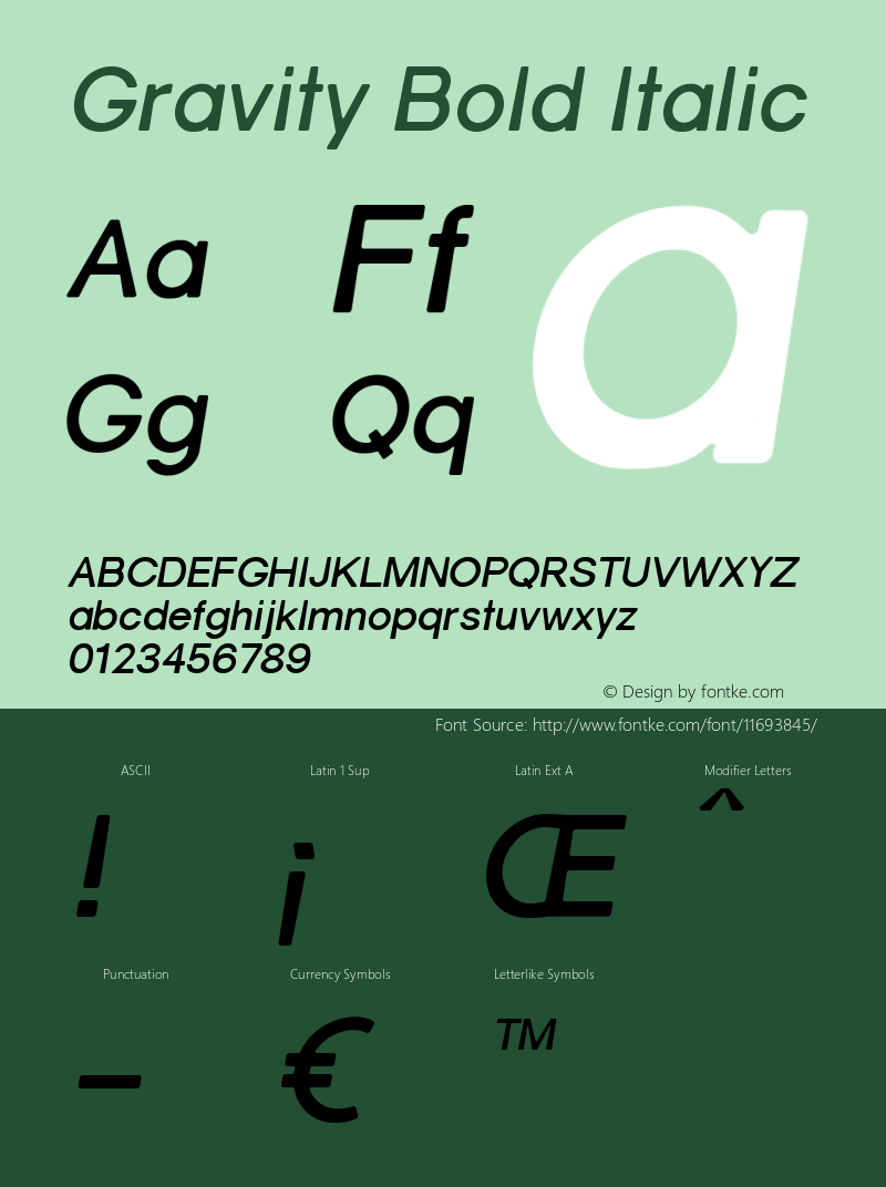 Gravity Bold Italic 1图片样张