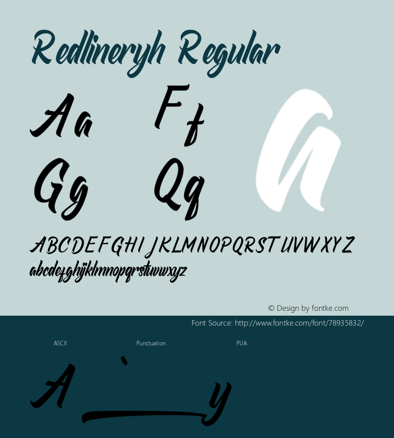 Redlineryh Version 1.00;November 11, 2019;FontCreator 11.5.0.2422 64-bit图片样张