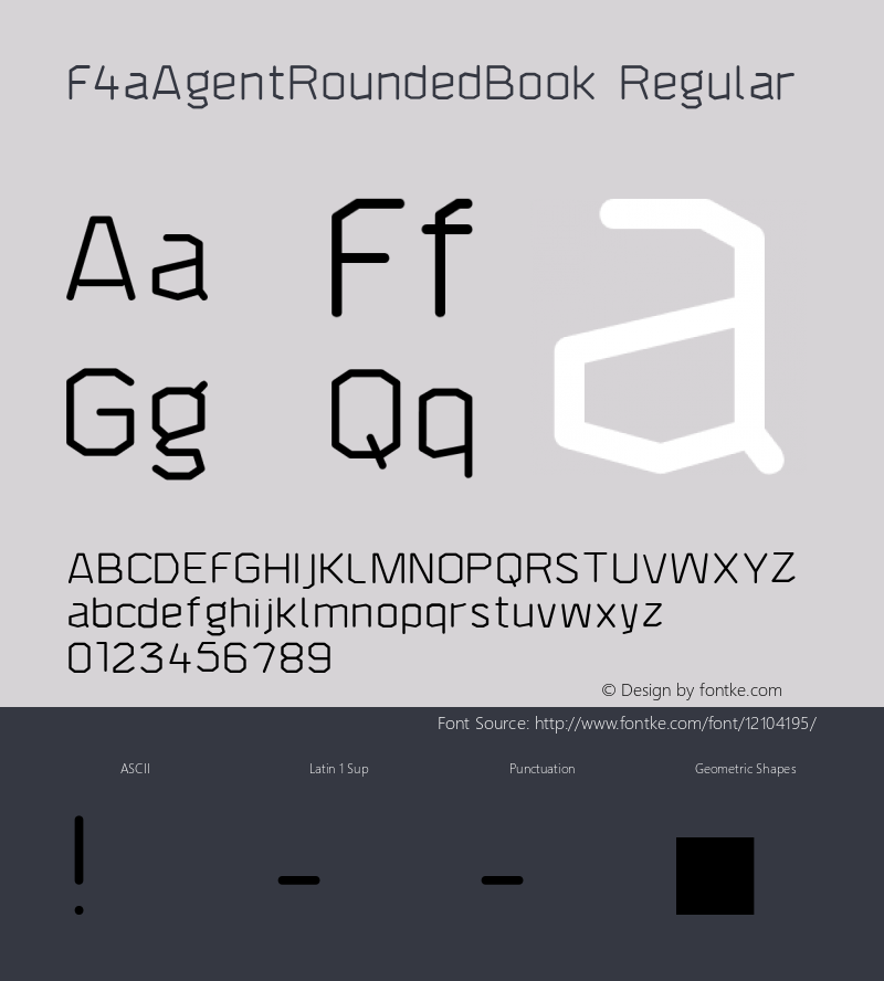 F4aAgentRoundedBook Regular Version 1.0图片样张