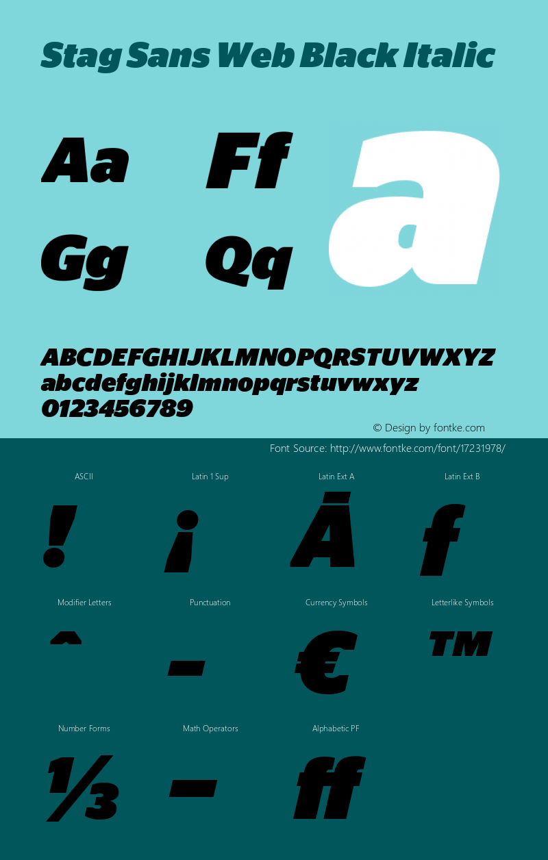 Stag Sans Web Black Italic Version 1.1 2007图片样张