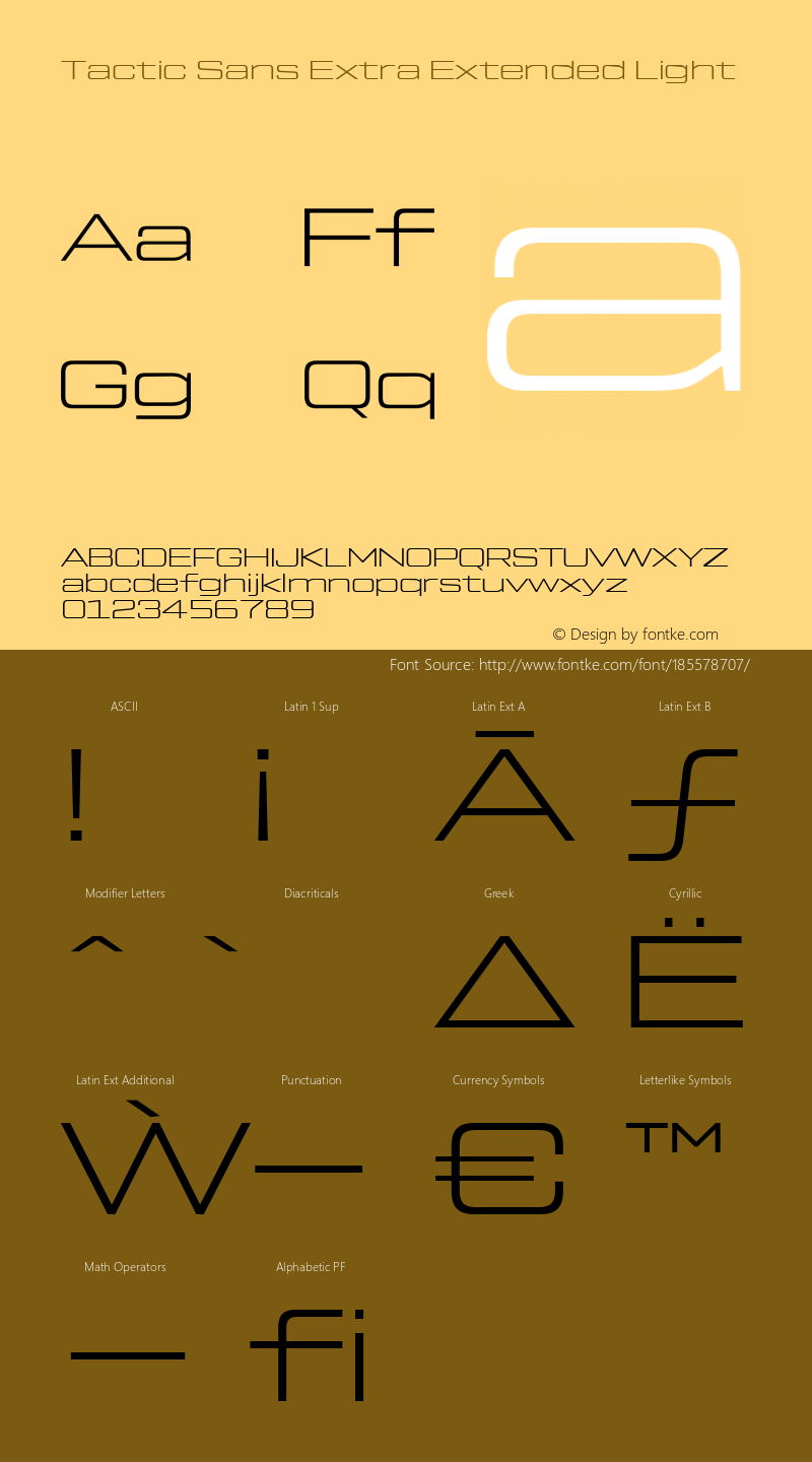 Tactic Sans Extra Extended Light 1.000图片样张