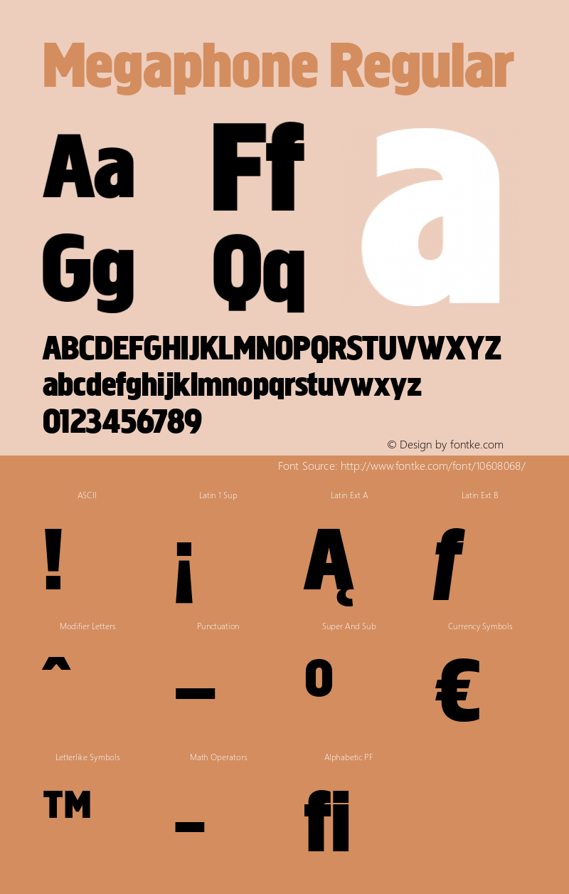 Megaphone Regular Version 1.001;com.myfonts.redrooster.megaphone.bold.wfkit2.3dru图片样张