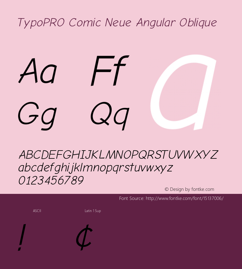 TypoPRO Comic Neue Angular Oblique Version 1.000图片样张