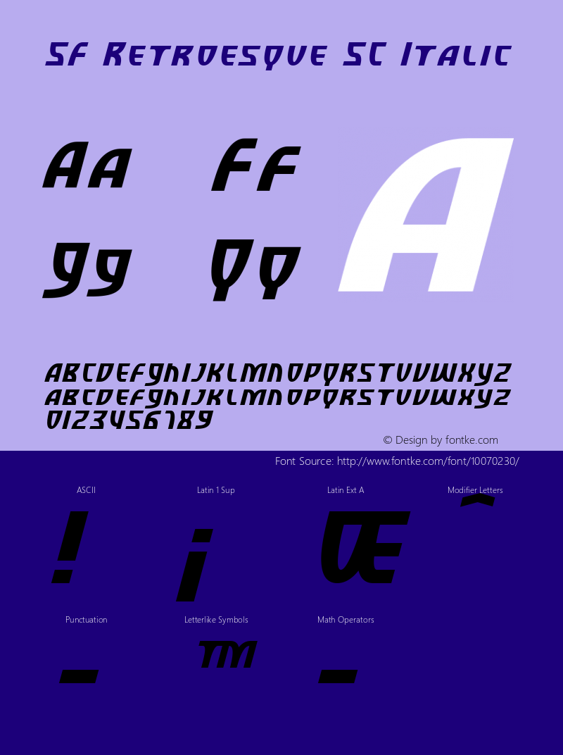 SF Retroesque SC Italic v1.0 - Freeware图片样张