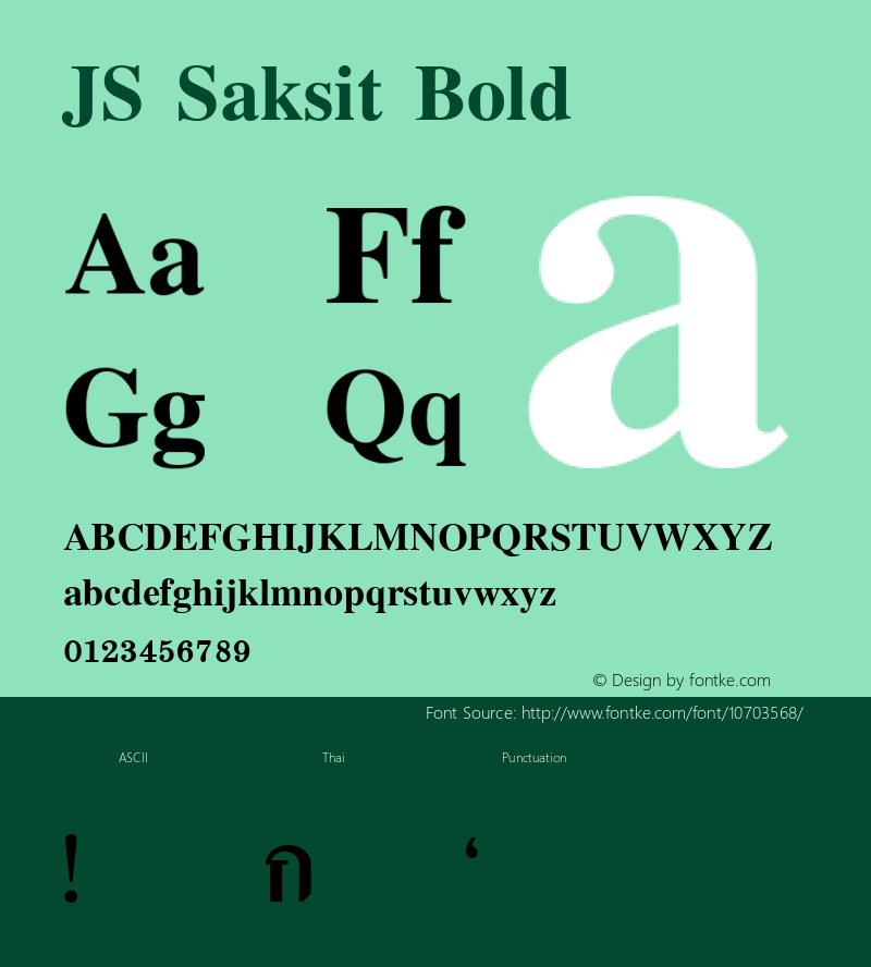 JS Saksit Bold Version 1.5; 2002图片样张