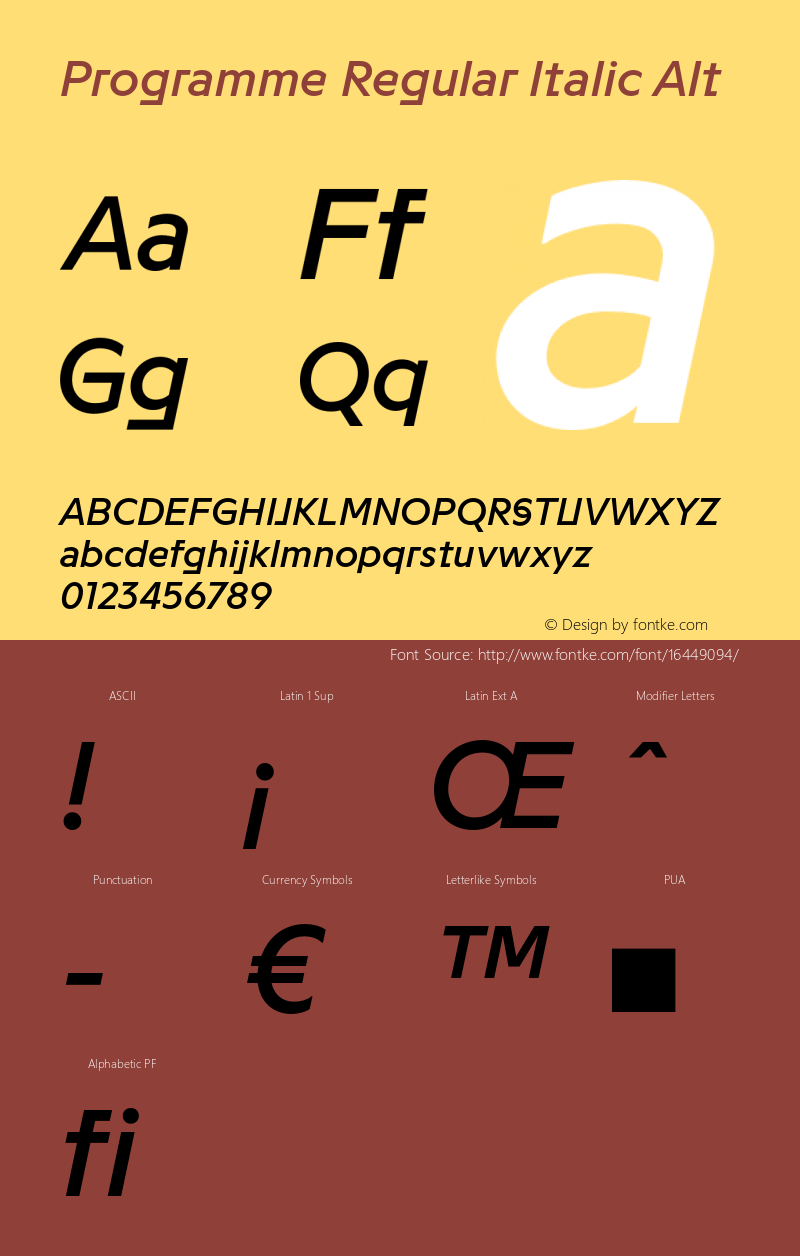 Programme Regular Italic Alt Version 1.000图片样张