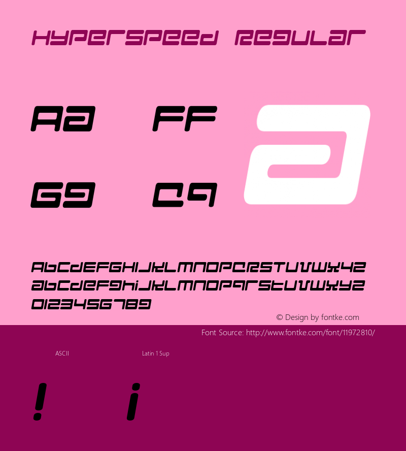 Hyperspeed Regular Version 1.0; 2001图片样张