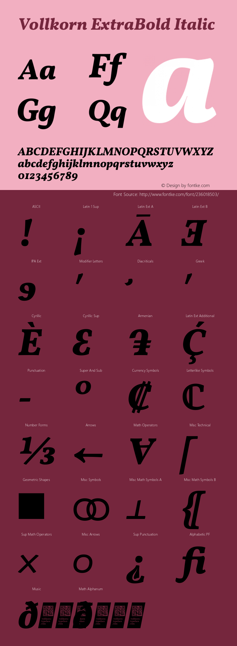 Vollkorn ExtraBold Italic Version 5.001图片样张