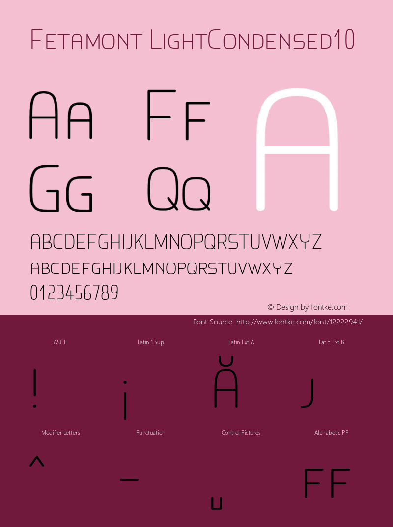 Fetamont LightCondensed10 Version 1.5图片样张