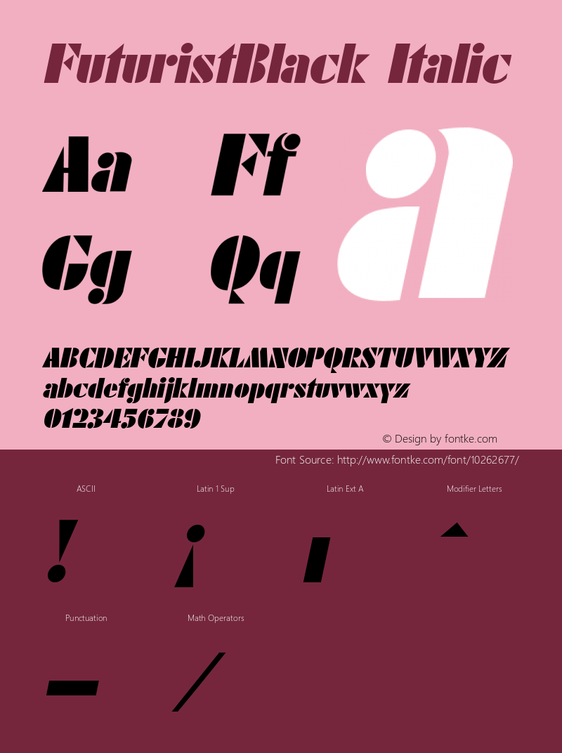 FuturistBlack Italic Accurate Research Professional Fonts, Copyright (c)1995图片样张