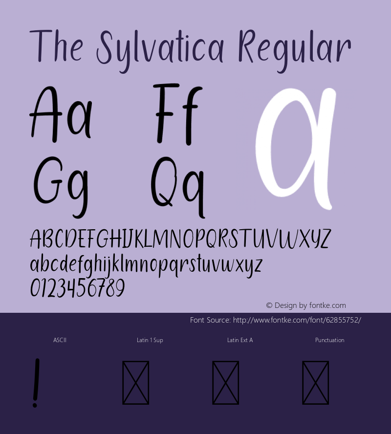 TheSylvaticaRegular Version 1.001;Fontself Maker 3.5.1图片样张