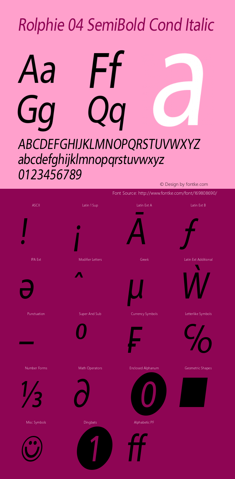 Rolphie SemiBold Cond Italic Version 1.000 2019 initial release | web-TT图片样张
