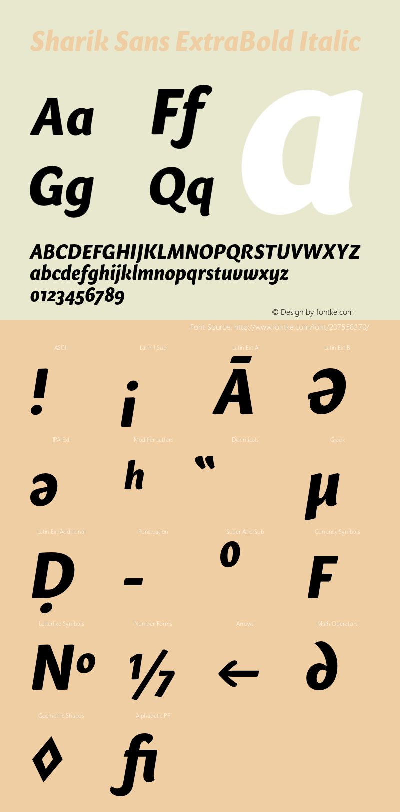 Sharik Sans ExtraBold Italic Version 1.005;PS 001.005;hotconv 1.0.88;makeotf.lib2.5.64775图片样张