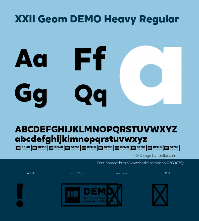 XXII Geom DEMO Heavy Regular Version 1.001;PS 001.001;hotconv 1.0.70;makeotf.lib2.5.58329图片样张