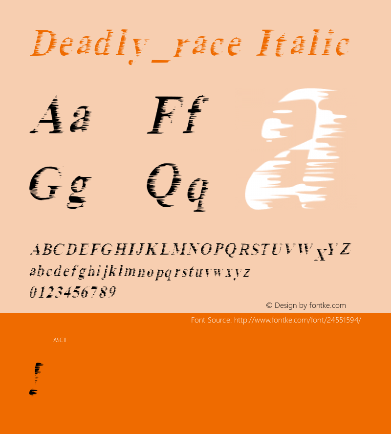 Deadly_race_Italic Version 1.1图片样张