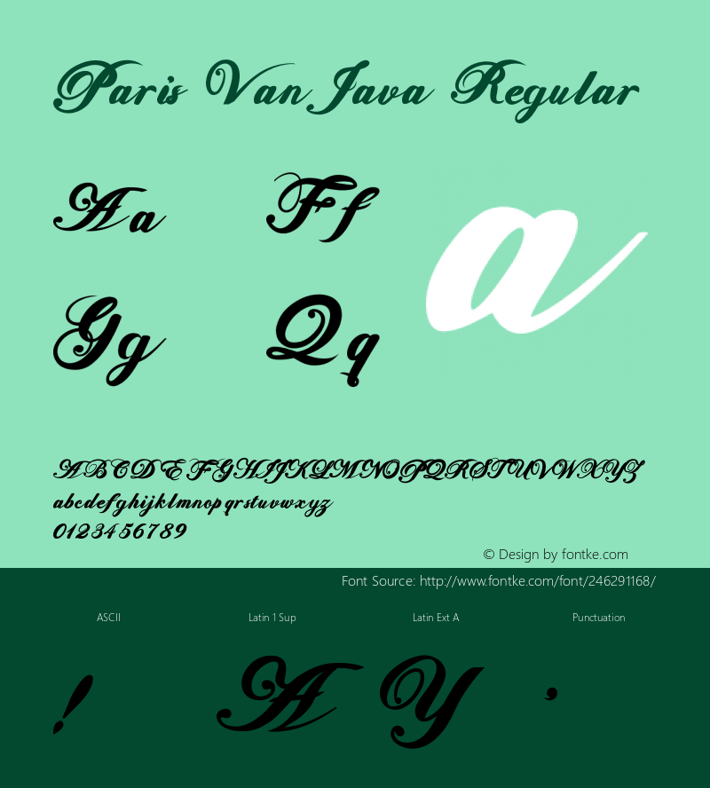 Paris Van Java Version 1.005;Fontself Maker 3.5.7图片样张