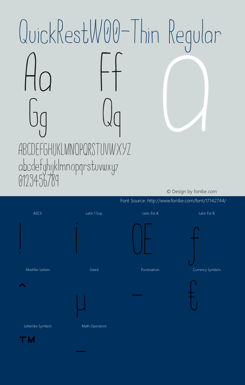 QuickRestW00-Thin Regular Version 1.00图片样张