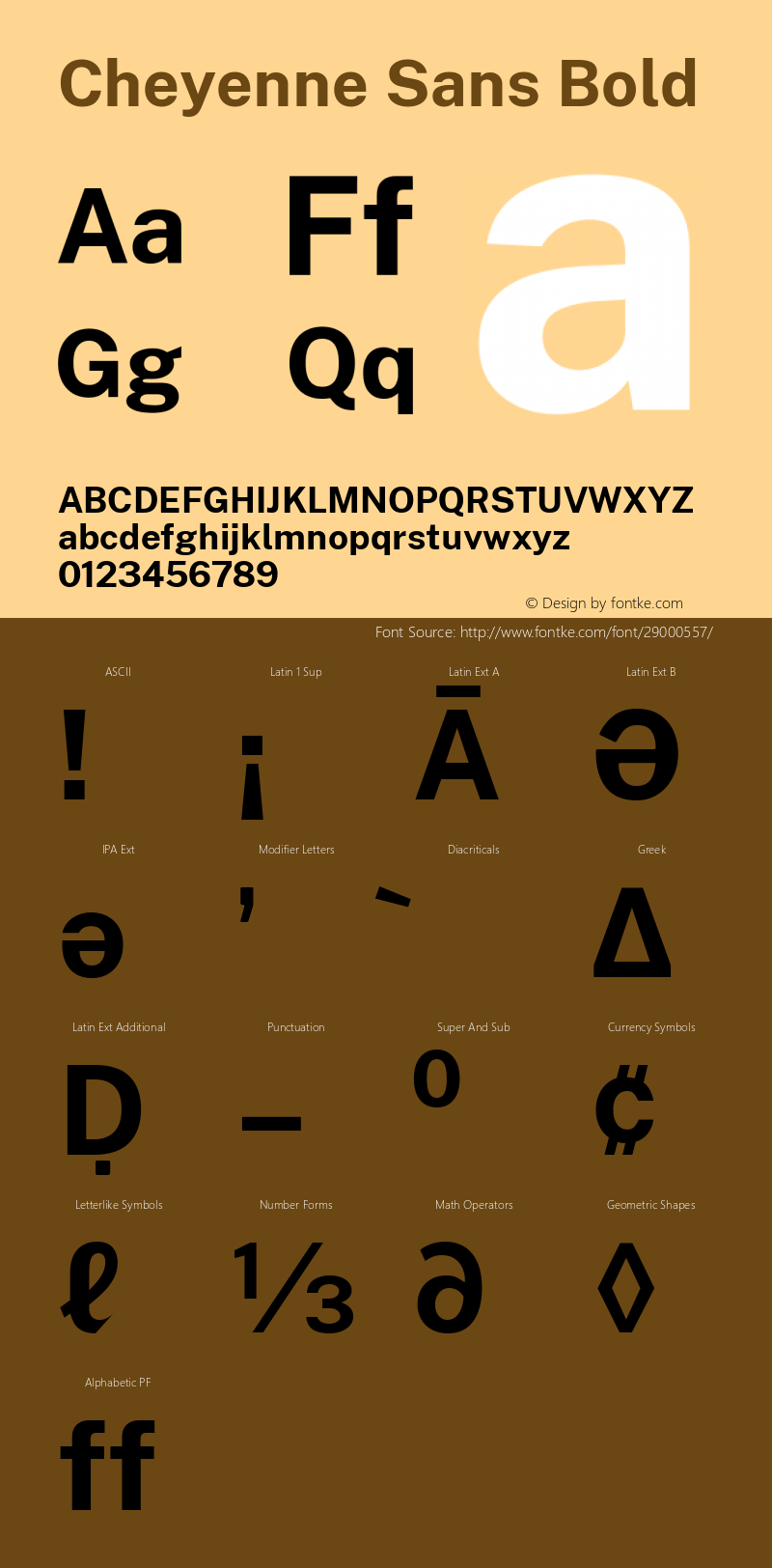 Cheyenne Sans Bold Version 1.00;March 29, 2019;FontCreator 11.5.0.2425 64-bit图片样张