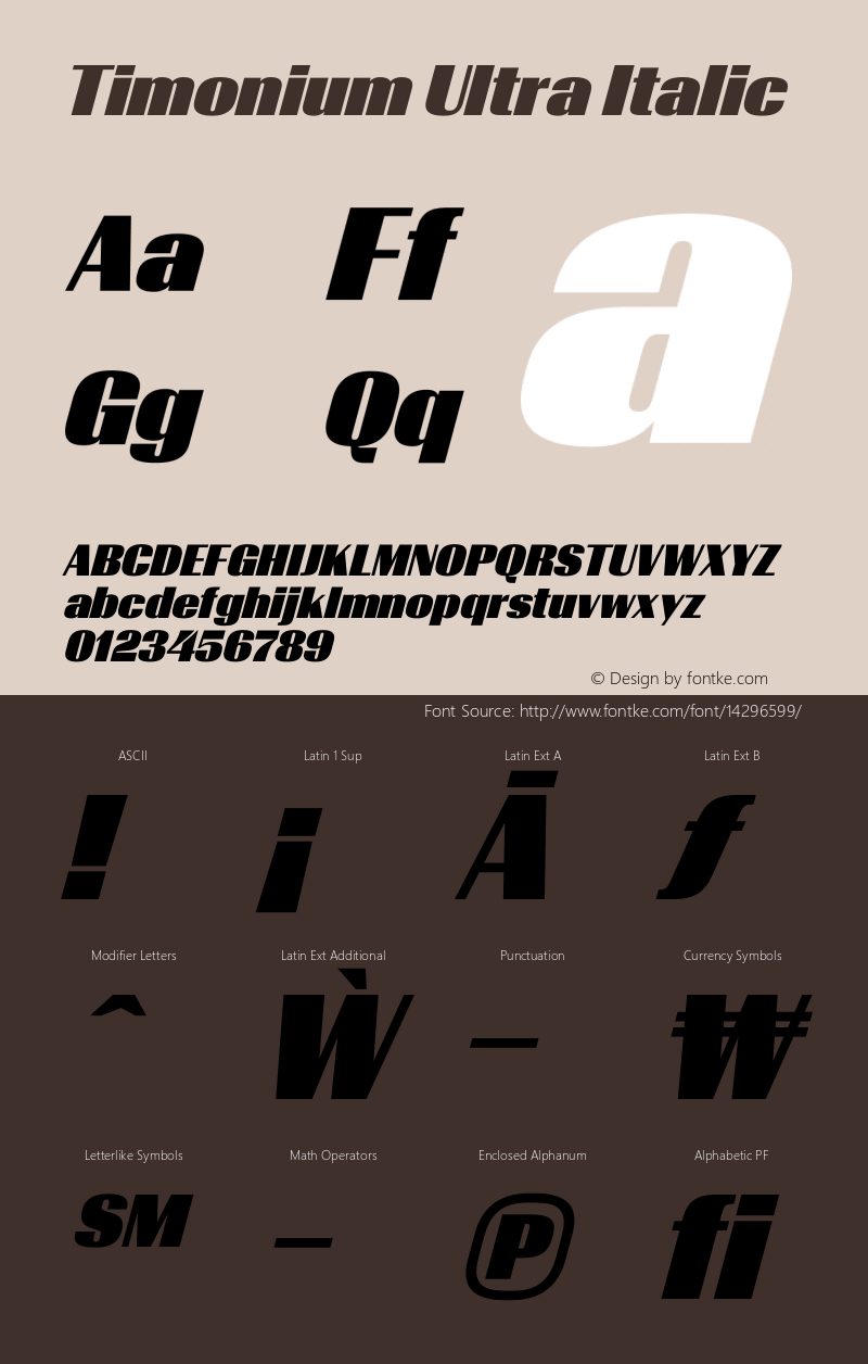 Timonium Ultra Italic Version 001.003 2013图片样张