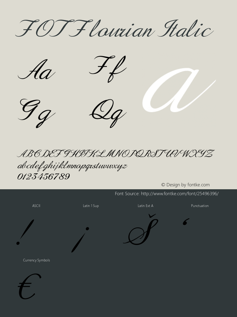 FOTFlourian-Italic Version 1.000图片样张