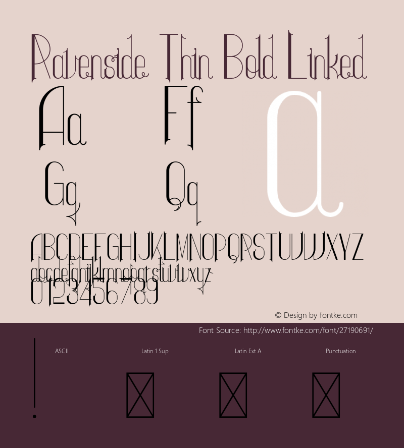 Ravenside-ThinBoldLinked Version 1.002;Fontself Maker 3.0.0-3图片样张