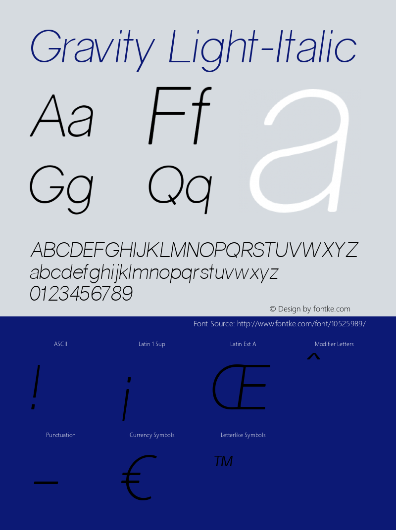 Gravity Light-Italic 1图片样张