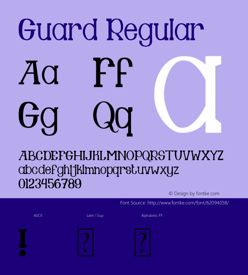 Guard Version 1.00;April 9, 2020;FontCreator 12.0.0.2563 64-bit图片样张