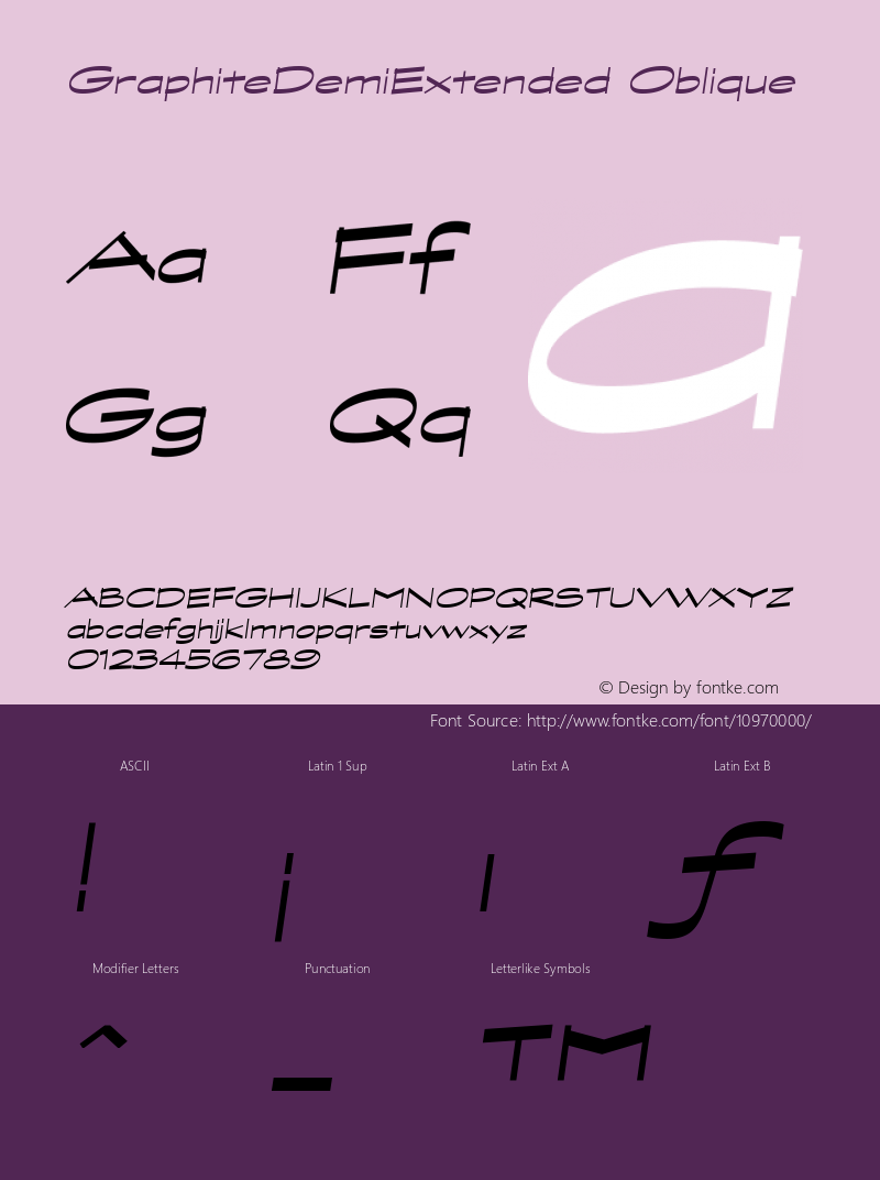 GraphiteDemiExtended Oblique Version 001.000图片样张