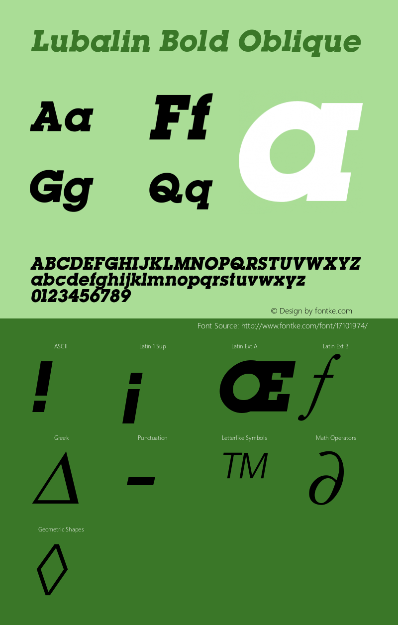 Lubalin Bold Oblique 001.000图片样张