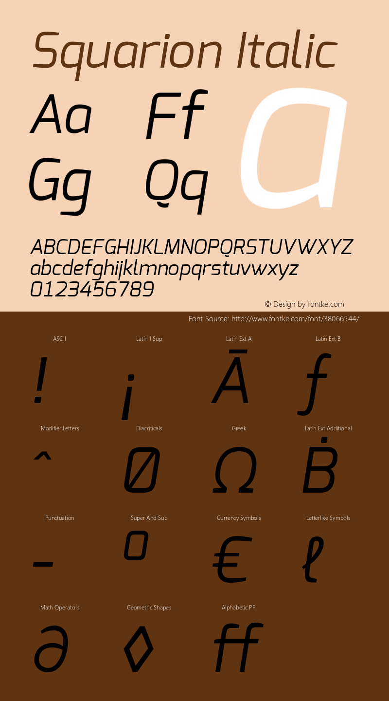 Squarion Italic Version 1.00;September 12, 2019;FontCreator 11.5.0.2425 64-bit; ttfautohint (v1.6)图片样张