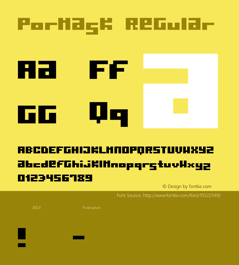 Pormask Regular Macromedia Fontographer 4.1.5 04/04/02图片样张