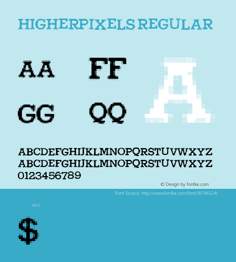 HigherPixels Regular Version 1.00 July 15, 2015, initial release图片样张