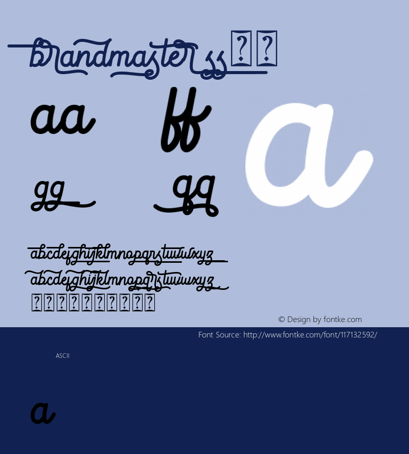 Brandmaster SS01 Version 1.00;February 23, 2021;FontCreator 13.0.0.2683 64-bit图片样张