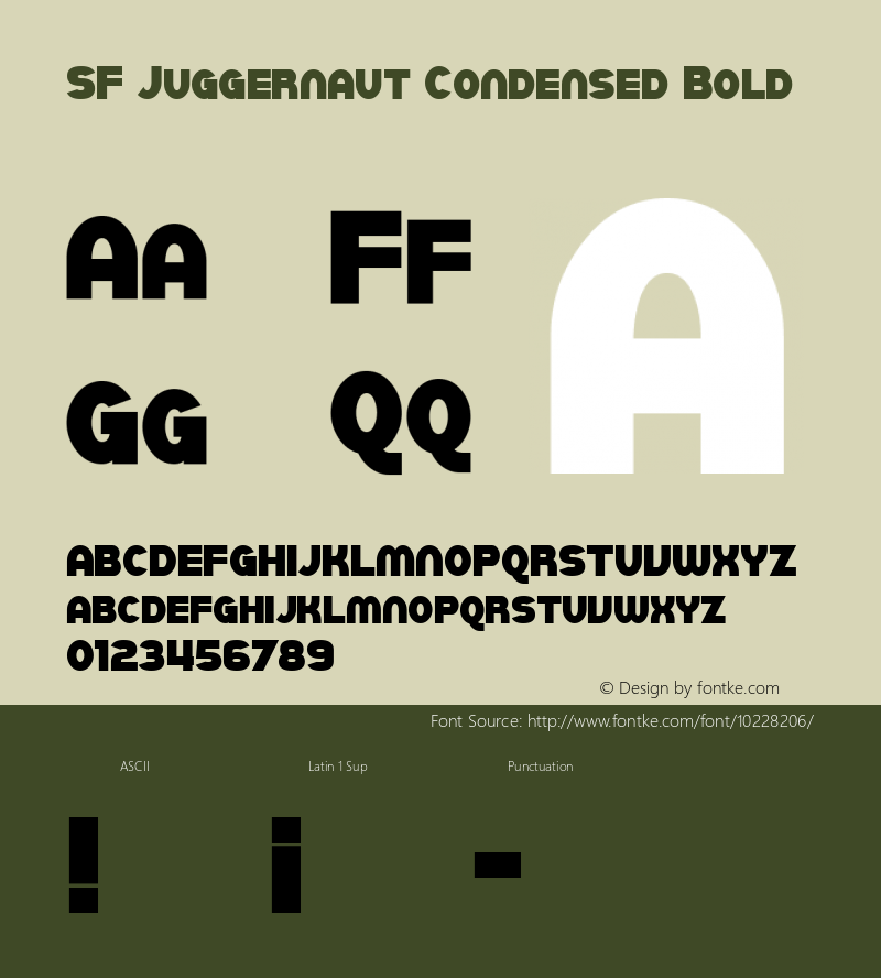 SF Juggernaut Condensed Bold 1.0图片样张