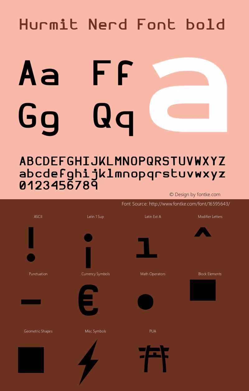 Hurmit Nerd Font bold Version 1.21;Nerd Fonts 0.8.图片样张