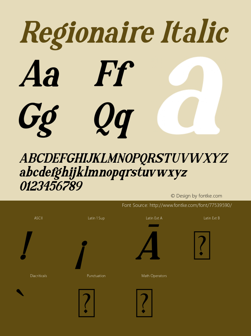 Regionaire Italic Version 1.00;August 17, 2020;FontCreator 12.0.0.2563 64-bit图片样张