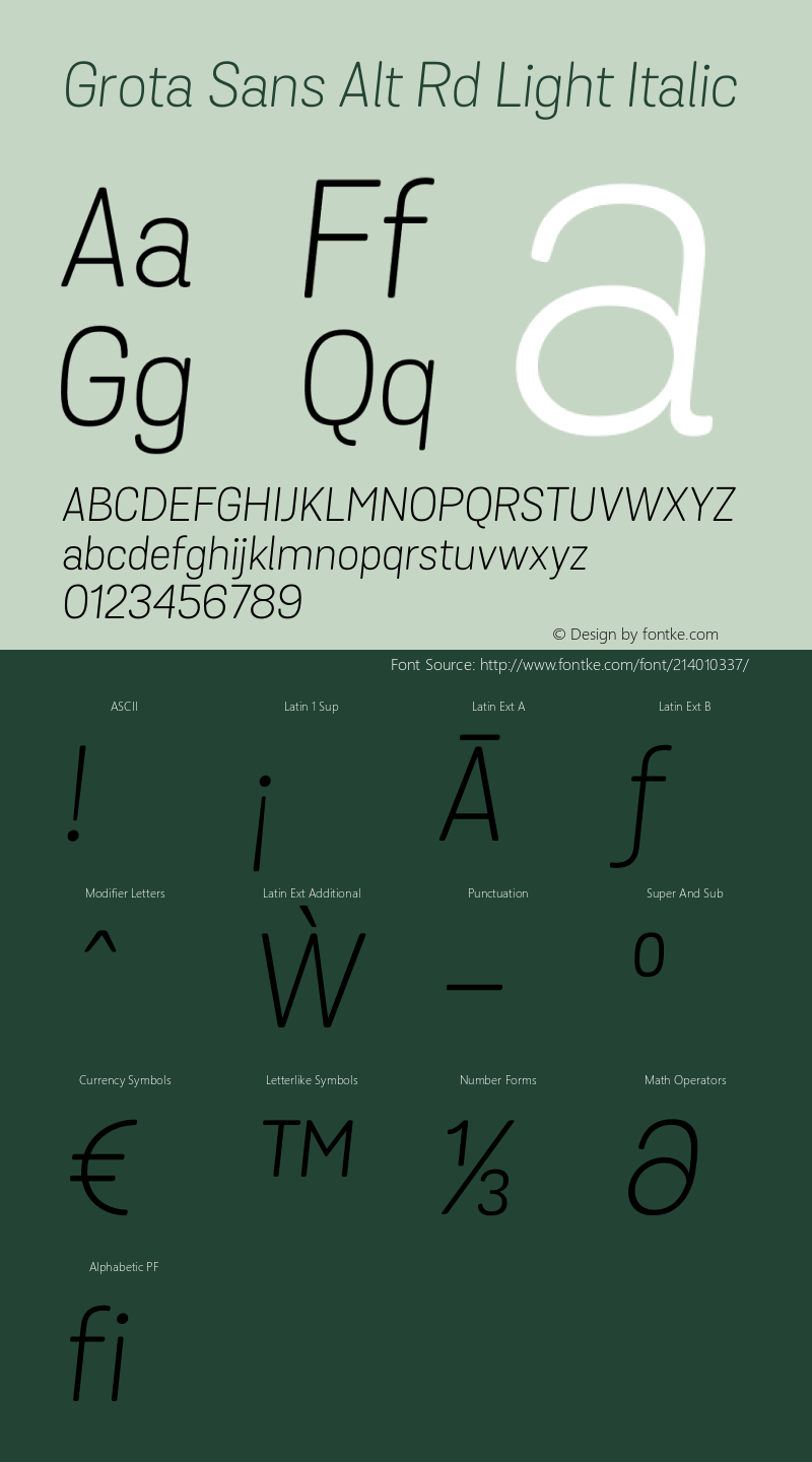 Grota Sans Alt Rd Light It Version 1.00图片样张