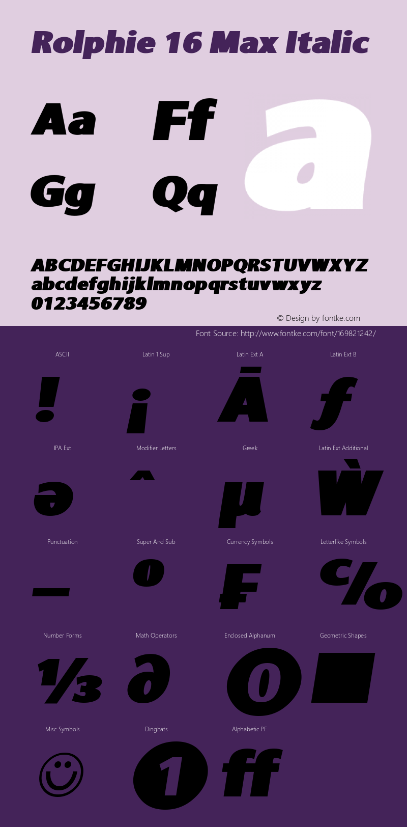 Rolphie Max Italic Version 1.000 2019 initial release | web-TT图片样张